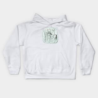 pegasus and cat girl in mint wood Kids Hoodie